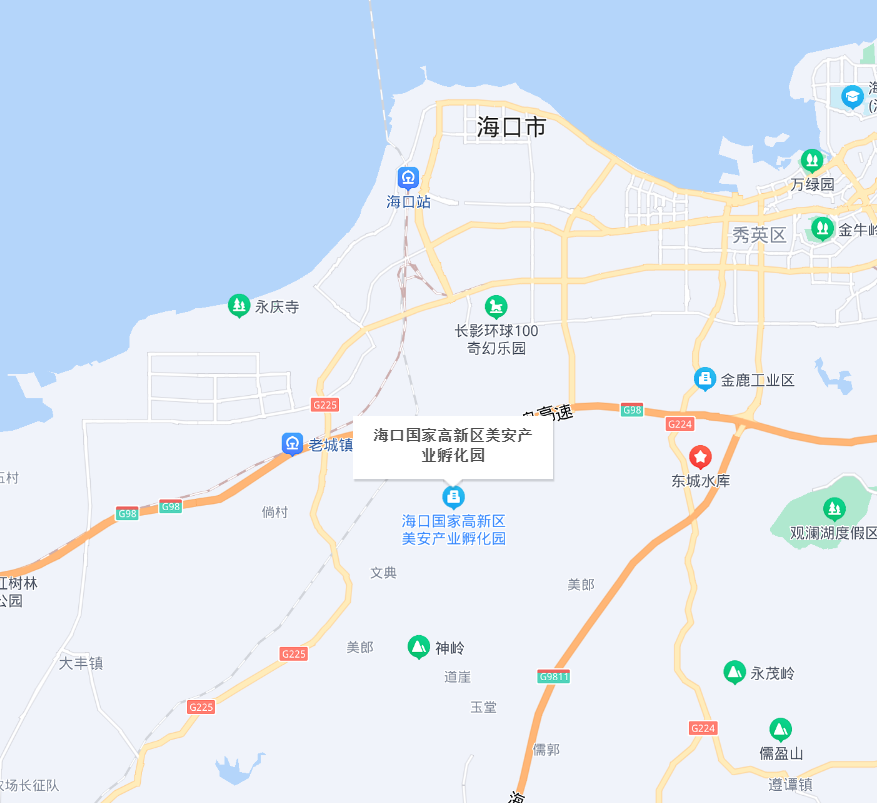 海南省海口美安國家高新區(qū)產(chǎn)業(yè)孵化園地圖